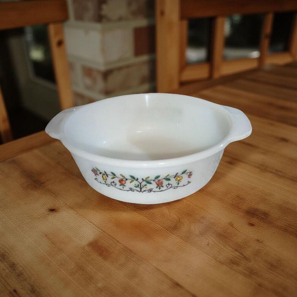 Vintage Fire King FRUIT TREE Casserole Baking Dish #457